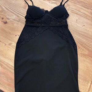 Haute Monde Black Lace Slip Dress mini